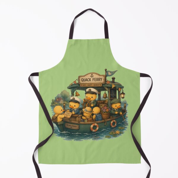 Item preview, Quack Ferry Cute Ducks Running River Boat Art designed and sold by Miheerala.