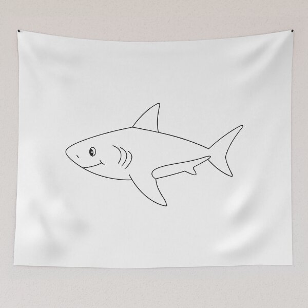 Item preview, Shark Friendly 1 Line Art Gift designed and sold by OneLine Studio.