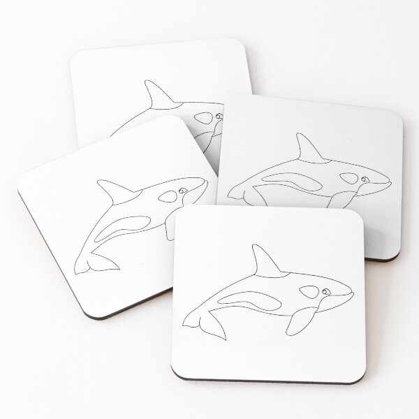 Item preview, Orca Friendly 2 Line Art Gift designed and sold by OneLine Studio.