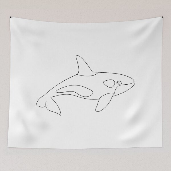 Item preview, Orca Friendly 2 Line Art Gift designed and sold by OneLine Studio.