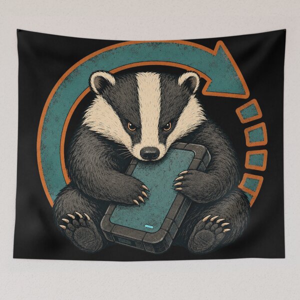 Item preview, Backup Badger – Data Backup Creature designed and sold by yagniikd-.
