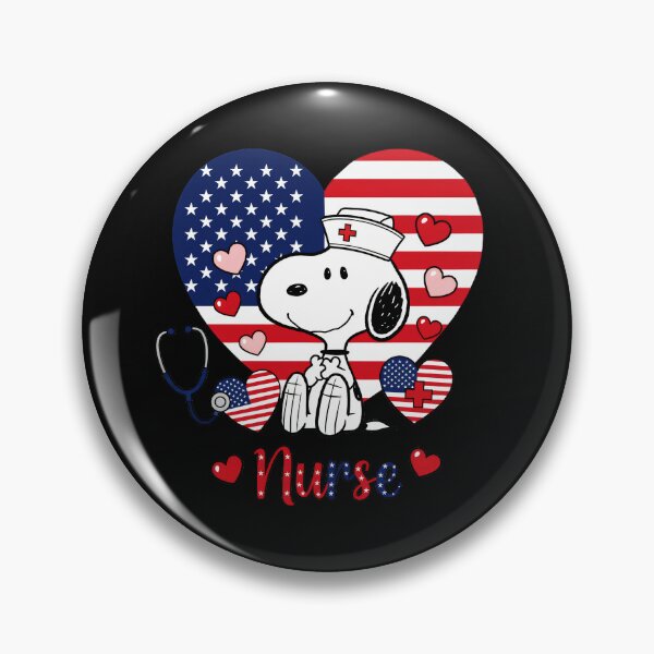 Item preview, Snoopy Nurse American Flag Heart Nursing Professional designed and sold by NovaNeal.