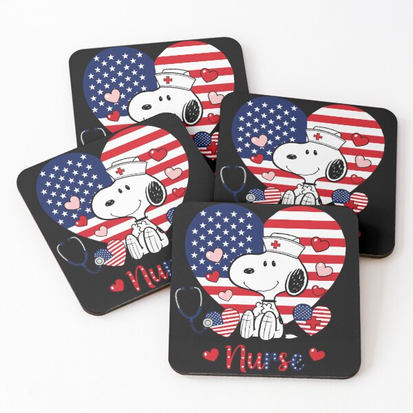 Item preview, Snoopy Nurse American Flag Heart Nursing Professional designed and sold by NovaNeal.