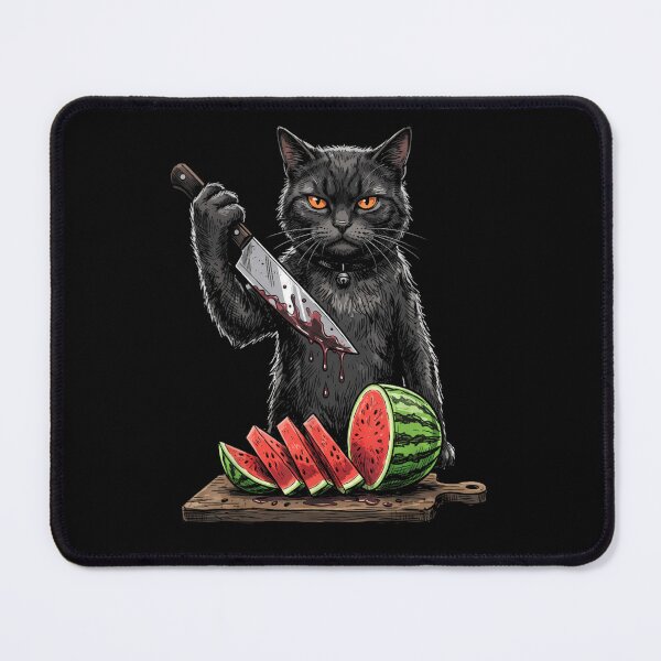 Item preview, Funny Black Cat Watermelon Horror Parody Halloween Kitchen Mischief Design designed and sold by DuneHaicna.