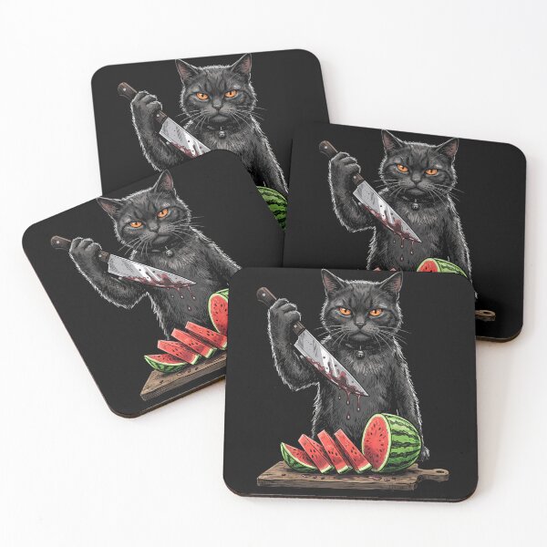 Item preview, Funny Black Cat Watermelon Horror Parody Halloween Kitchen Mischief Design designed and sold by DuneHaicna.