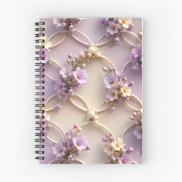 Item preview, Lavender Floral Lattice Mesh Pattern designed and sold by IntelliMindDesigns.