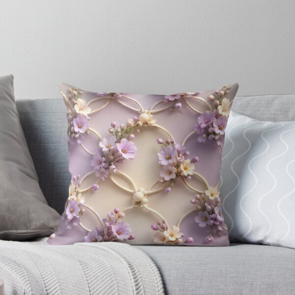 Item preview, Lavender Floral Lattice Mesh Pattern designed and sold by IntelliMindDesigns.