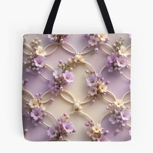 Item preview, Lavender Floral Lattice Mesh Pattern designed and sold by IntelliMindDesigns.
