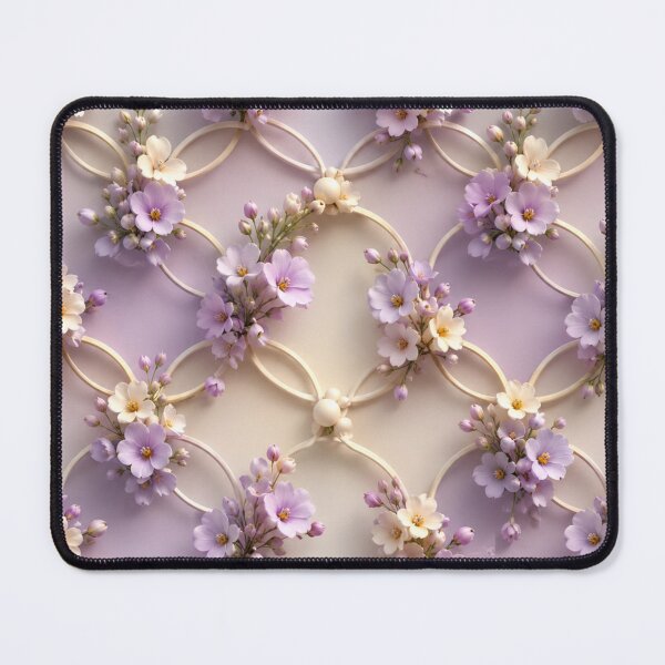Item preview, Lavender Floral Lattice Mesh Pattern designed and sold by IntelliMindDesigns.