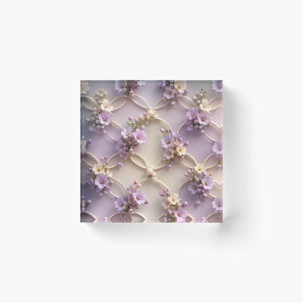 Item preview, Lavender Floral Lattice Mesh Pattern designed and sold by IntelliMindDesigns.