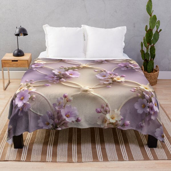 Item preview, Lavender Floral Lattice Mesh Pattern designed and sold by IntelliMindDesigns.