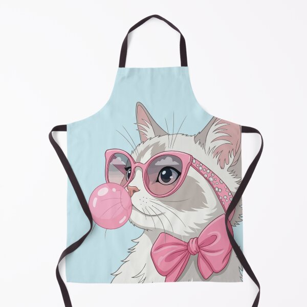 Item preview, Cool White Cat with Pink Sunglasses and Bubblegum Bow Tie designed and sold by BrownHorse90s.