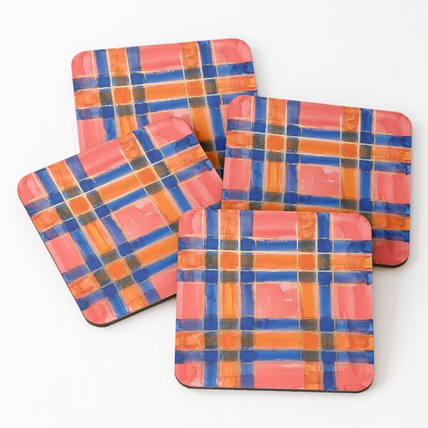 Item preview, Blue Orange Plaid Pattern  designed and sold by GraphicsClub.