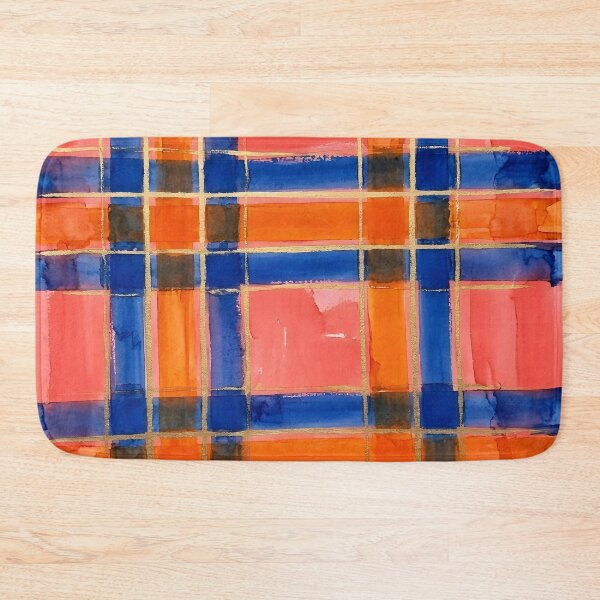 Item preview, Blue Orange Plaid Pattern  designed and sold by GraphicsClub.