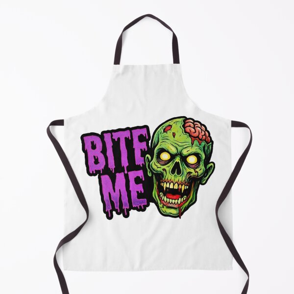 Item preview, Green Zombie Head Exposed Brain Bite Me Dripping Typography Halloween Graphic designed and sold by BKSARYLIFE.