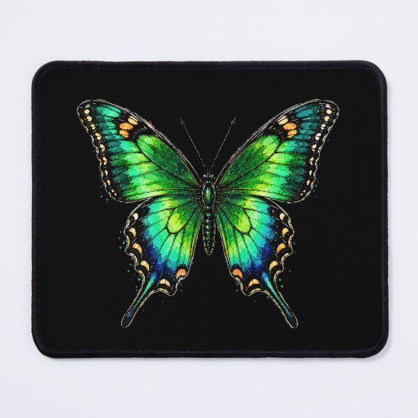 Item preview, Emerald Swallowtail Butterfly Watercolor Art – Colorful Nature Illustration designed and sold by ColorSplash123.