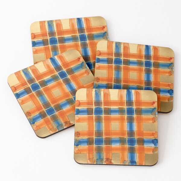 Item preview, Blue Orange Plaid Pattern  designed and sold by GraphicsClub.
