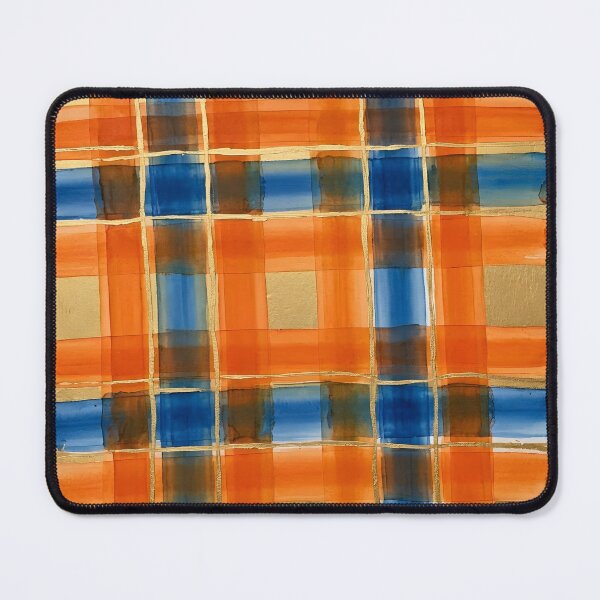 Item preview, Blue Orange Plaid Pattern  designed and sold by GraphicsClub.