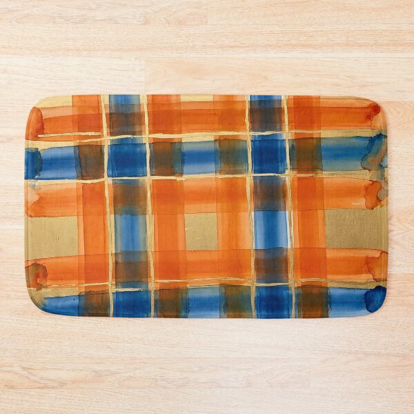 Item preview, Blue Orange Plaid Pattern  designed and sold by GraphicsClub.