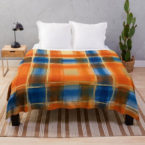 Item preview, Blue Orange Plaid Pattern designed and sold by GraphicsClub.
