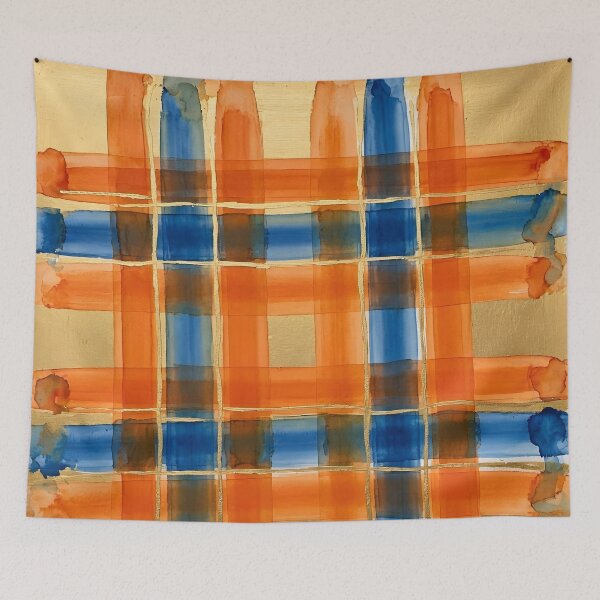 Item preview, Blue Orange Plaid Pattern  designed and sold by GraphicsClub.
