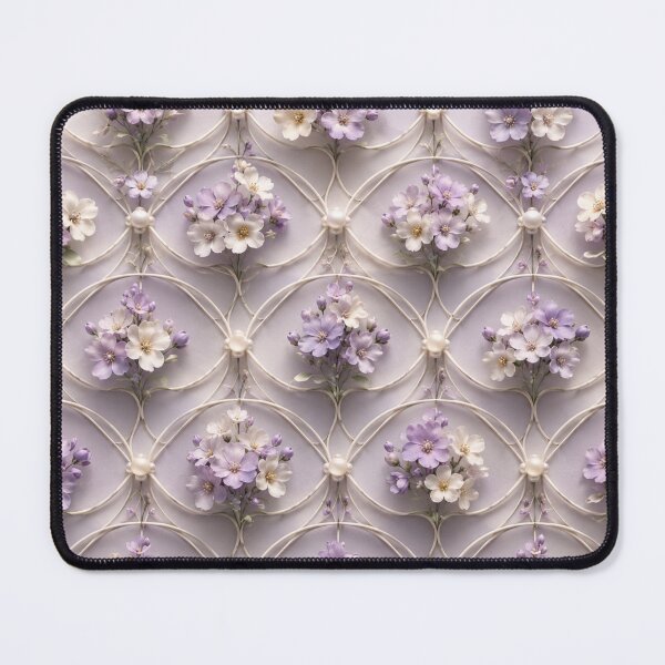 Item preview, Soft Purple Scalloped Floral Pattern designed and sold by IntelliMindDesigns.