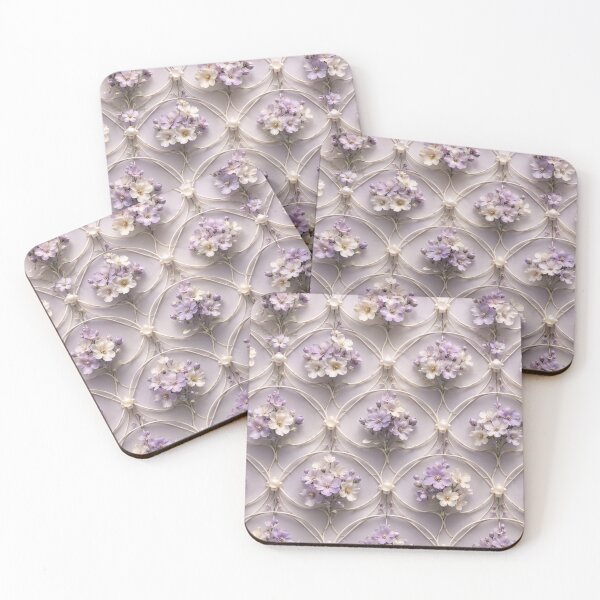 Item preview, Soft Purple Scalloped Floral Pattern designed and sold by IntelliMindDesigns.