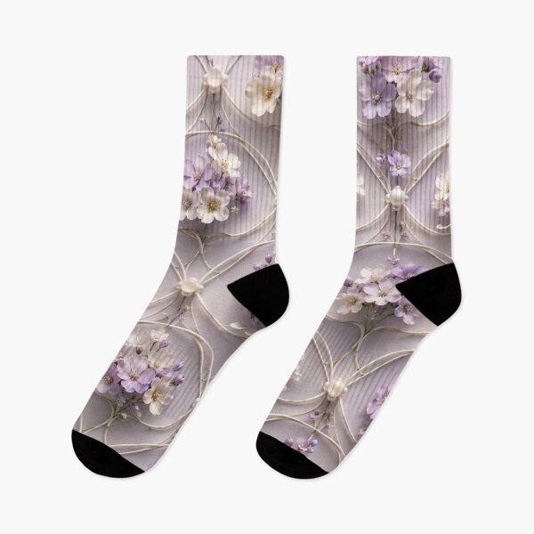 Item preview, Soft Purple Scalloped Floral Pattern designed and sold by IntelliMindDesigns.