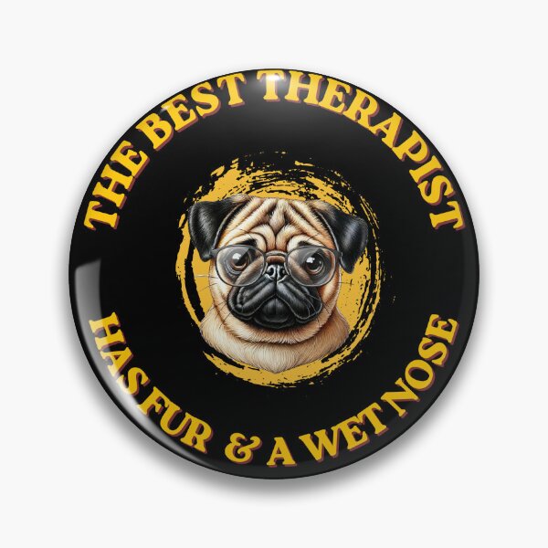 Item preview, Dog is the best therapist funny pug designed and sold by Serce w tej sztuce.