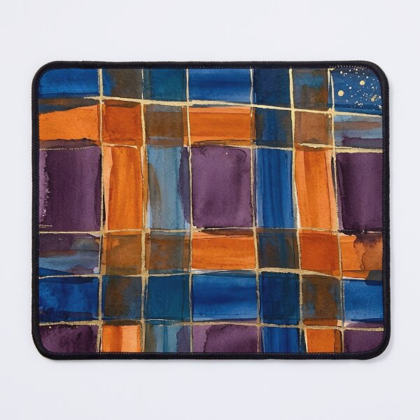 Item preview, Blue Orange Plaid Pattern designed and sold by GraphicsClub.