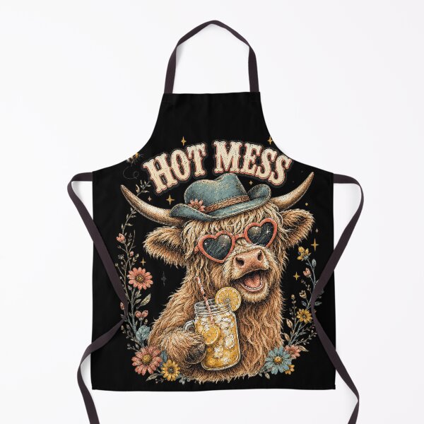 Item preview, Hot Mess Leopard Highland Cow Funny Coffee Lover Graphic designed and sold by ErradoArtIta.