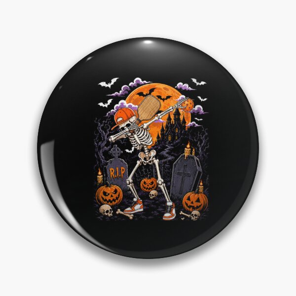 Item preview, Dabbing Skeleton Playing Pickleball Halloween Moon Graveyard Funny Sports Costume designed and sold by DienesAngele.
