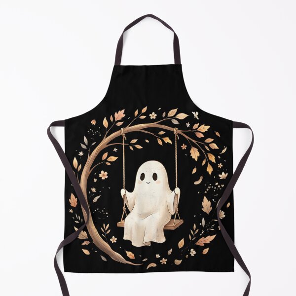 Item preview, Cute Ghost Swinging Beneath Autumn Tree Cozy Halloween Cottagecore Aesthetic Scene designed and sold by DienesAngele.