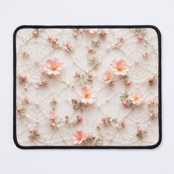 Item preview, Soft Peach Tiny Floral Mesh designed and sold by IntelliMindDesigns.