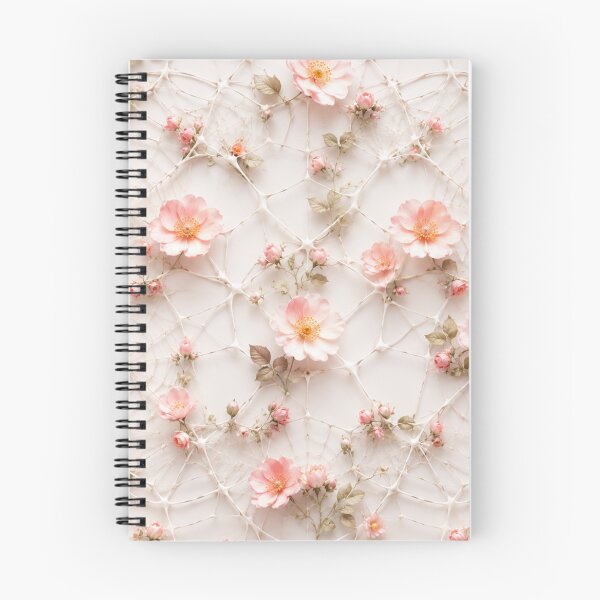 Item preview, Soft Peach Tiny Floral Mesh designed and sold by IntelliMindDesigns.