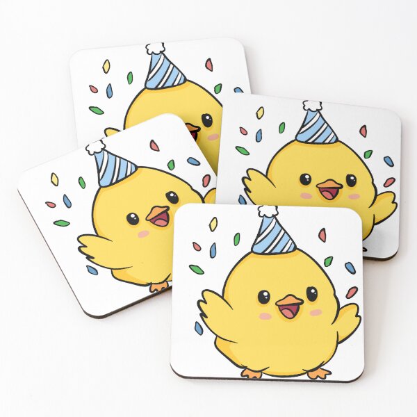 Item preview, Cute Party Chick Happy Birthday Kawaii Yellow Bird designed and sold by LYAN-STORE.