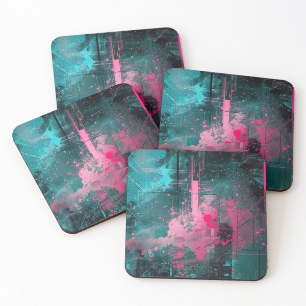 Item preview, Cyberpunk Glitch Abstract Neon Pink Teal Digital Grunge Art designed and sold by LYAN-STORE.