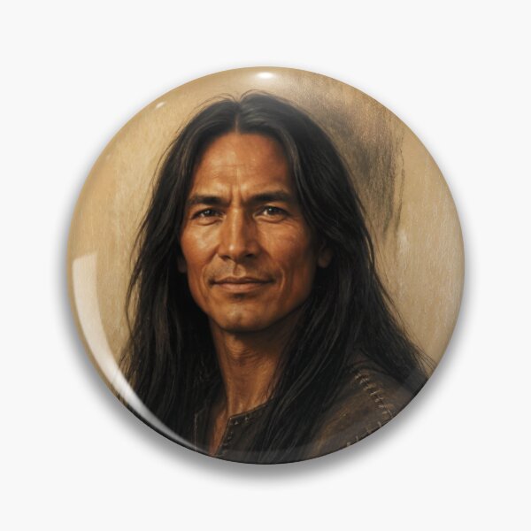 Item preview, Charcoal and Pastel Portrait of a Native Ametican Man designed and sold by Lucia Amaris Art.