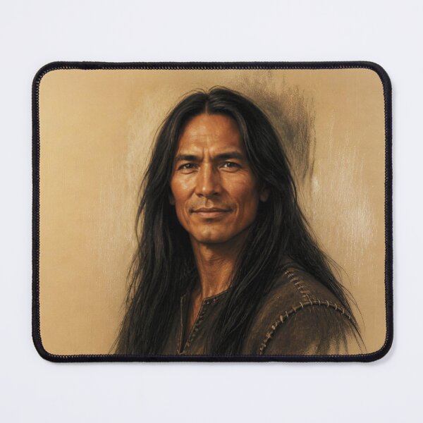 Item preview, Charcoal and Pastel Portrait of a Native Ametican Man designed and sold by Lucia Amaris Art.