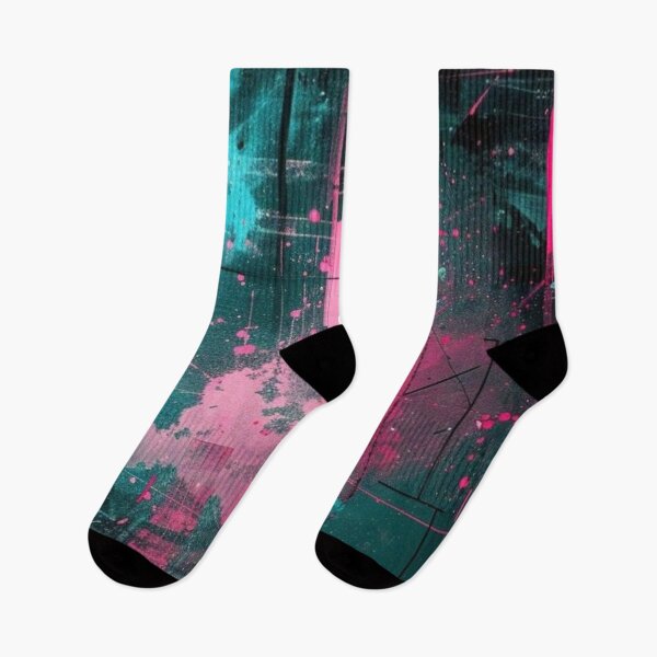 Item preview, Cyberpunk Glitch Abstract Neon Pink Teal Digital Grunge Art designed and sold by LYAN-STORE.