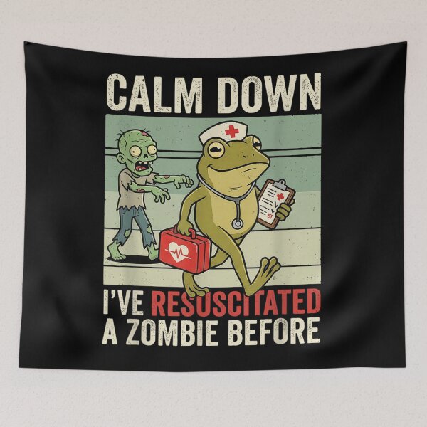 Item preview, Calm Down Ive Resuscitated A Zombie Before Funny Nurse Halloween Humor designed and sold by WilliaMaler.