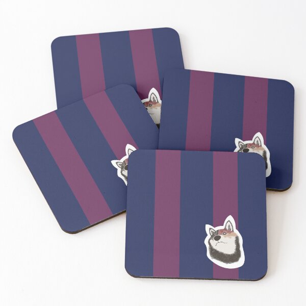 Item preview, Thick stripe (navy, grape) with Shiba Inu designed and sold by ShibaCruise-On.