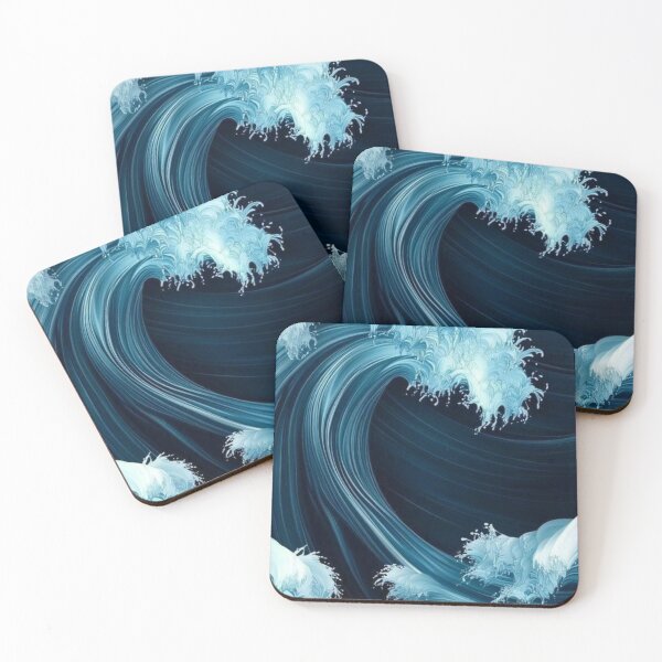 Item preview, Japanese Great Ocean Wave Deep Blue Fluid Sea Art designed and sold by LYAN-STORE.