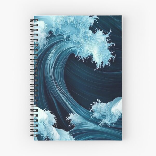 Item preview, Japanese Great Ocean Wave Deep Blue Fluid Sea Art designed and sold by LYAN-STORE.