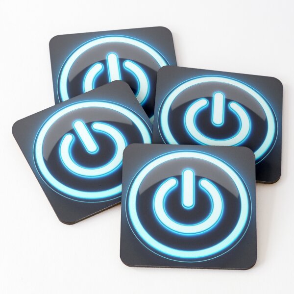 Item preview, Power button neon blue designed and sold by JALNERVION SHOP.
