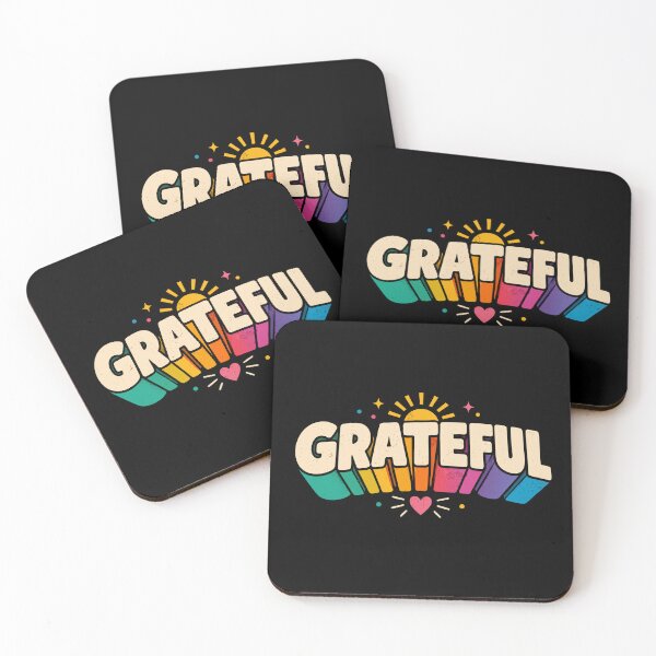Item preview, Grateful Typography with Sun and Cute heart symbol in black  designed and sold by happyrays.
