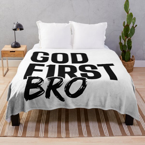 Item preview, GOD F1RST BRO - Black Version designed and sold by identicrist Christian Designs.