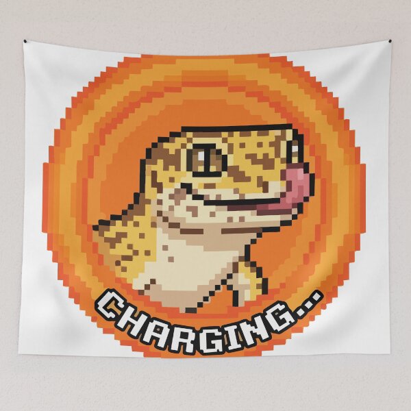 Item preview, Charging Leopard Gecko Pixel Art Retro Gamer designed and sold by Arc2020.