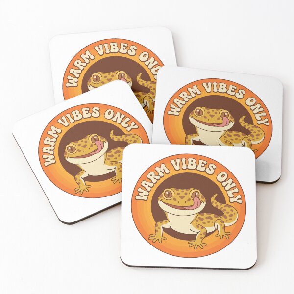 Item preview, Warm Vibes Only Groovy Leopard Gecko Retro Art designed and sold by Arc2020.