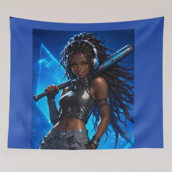 Item preview, Electric Blue: Cyberpunk Rebel Girl designed and sold by wilnickvisuals.